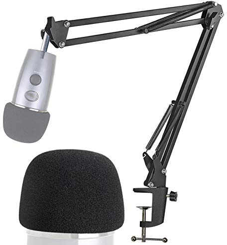 YOUSHARES Blue Yeti Nano Boom Arm Stand with Yeti Nano Pop Filter, Mic Arm Suspension Microphone Stand & Mic Cover Foam for Blue Yeti Nano Mic