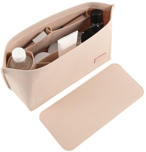 Doxo handväska organisatör insats, handväska, filtväska, passar L Neverfull GM och Base Shaper, 2-pack (X-stor, beige-kombination)