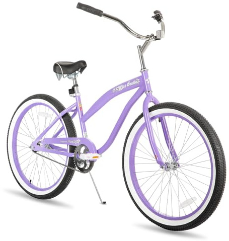 JOYSTAR 24 Inch Kids Cruiser Bike for Girls Ages 8-12 Years Old Single Speed Beach Cruiser Bikes with Coaster Brake Kids' Bicycle Purple