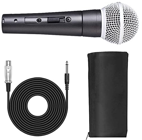 Voiakiu 2 Canto Karaoke | SM 58 Micrófono Vocal dinámico cardioicon Bolsa Almacenamiento | Herramienta micrófono Musical para Altavoces, máqu Canto Karaoke