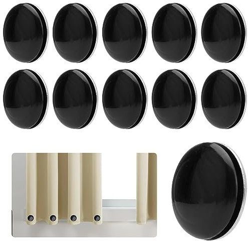 10 Paar Duschvorhang Gewichte, Duschvorhang Magnet Vorhang Gewichte, Duschvorhanggewichte, Starke Tischdecken, Wasserdicht Gardinenbeschwerer für Gardinen, Tischdecken, Duschvorhänge (Schwarz)