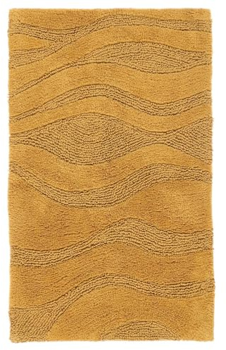 RugVista Breeze, Badematte, Moderne Teppiche, 50 x 80 cm, Rechteckig, Mittlerer Stapel, Maschinenwäsche, Gelb