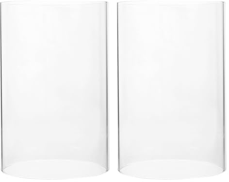 AOKWAWALIY Cubiertas De Vidrio Transparentes para Velas De Pilar 5.90X3.93 Pulgadas Protector contra Viento Y Polvo Juego De 2 para Decoración del Hogar Y Eventos