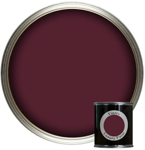 Vintro Matt Emulsion Paint Tester Pot Colour Sample 125ml (Dark Purple - Sweet Damson)