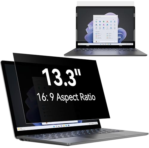 Filtre de Confidentialité 13.3 Pouces Aspect 16:9, Film Ecran Ordinateur Confidentialité Portable Compatible avec Lenovo/ThinkPad/Acer/Dell/HP/Asus/Sony, Amovible Anti-Lumière Bleu Protection Ecran PC