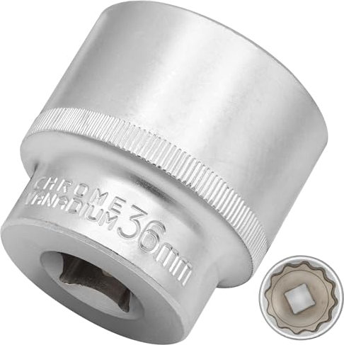 DAKCOS 1/2 Llaves de Multidiente Vasos 12 caras|Tamaño: 36mm|CR-V