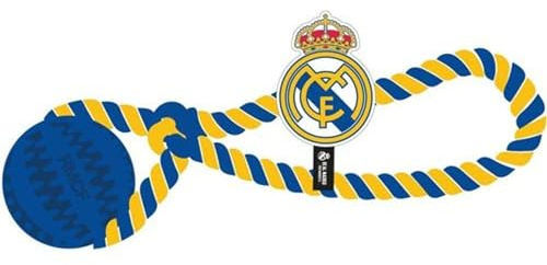 Real Madrid Hundespielzeug aus Seil in den Offiziellen Farben von Real Madrid – Strapazierfähiges Real Madrid Hundeseil zum Kauen und Spielen, für Spaß, Training und Zahngesundheit in einem Produkt