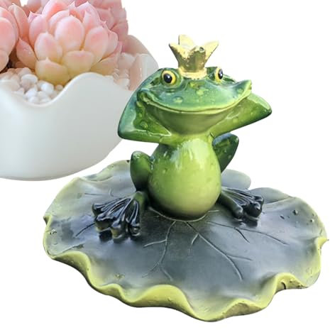 Pond Floating Frog Decor-Figura anfibio realistica, finitura resina resistente all'acqua | Funzione da giardino dipinta a mano per piscine, fontane, stagni di koi, arte del cortile, scene all'aperto e