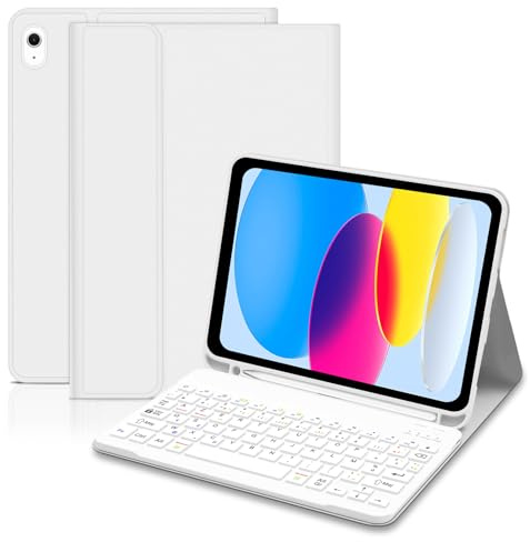 Lielax Clavier pour iPad A16 11ème Génération 11 Pouces 2025, iPad 10ème Génération 10.9” 2022-AZERTY Layout Clavier Magnétique Détachable Bluetooth avec Porte Crayon pour iPad 11/10 Gén, Gris