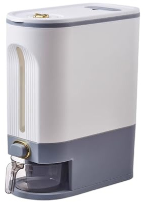Reisspender und Müslibehälter, 10 kg, großer Müslibehälter mit Deckel und Messbecher, Arbeitsplatten versiegelt, feuchtigkeitsbeständig, Reisbehälter mit Messbecher (10 kg)