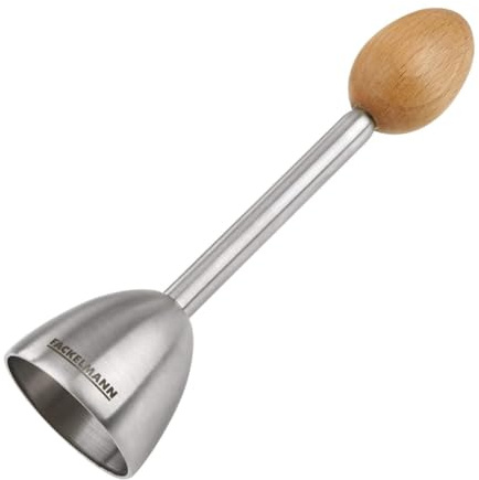 FACKELMANN Eiköpfer, hochwertiger Eierköpfer, Schäler zum Abtrennen von Eierschalen, Eieröffner für gekochte Eier, langlebiger Öffner für harte und weiche Eier (Farbe: Silber - Braun)