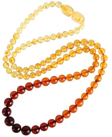 Guptue Natural gradient amber necklace Birthday Christmas Gifts for Women (Gradient amber)