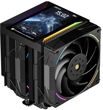 TR Peerless Assassin 120 VISION MAX ARGB Black CPU, raffreddatore PC con 2 ventole TL-K12 PWM, display magnetico da 5 (risoluzione 480 x 854) per LGA1851/1700 & AM5