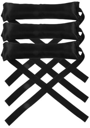 TEHAUX 3 Pièces Bigoudis sans Chaleur pour Cheveux Longs en Tissu Noir Rubans, Boucles Polyvalentes et Confortables pour Voyage et Sommeil