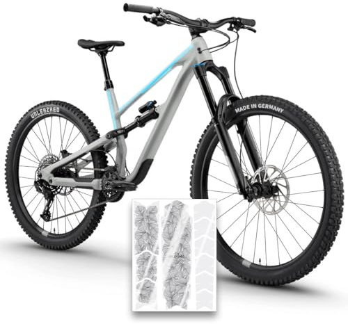 unleazhed Bike Protection BP01 S Frame Monstera Black Glossy | Rahmenschutzfolie für Mountainbikes | Made in Germany | 10 -teiliges komplett Rahmenschutz-Set | extrem reißfest