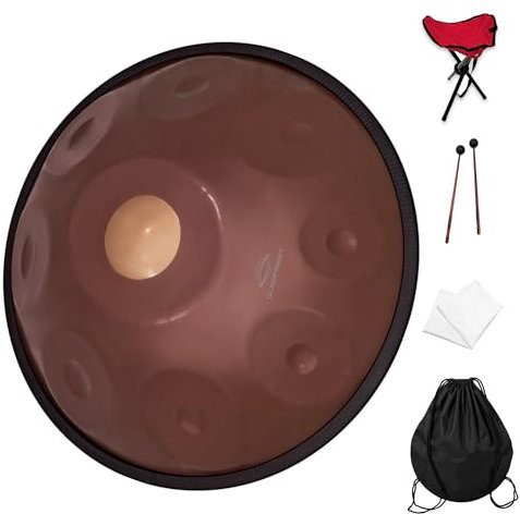 GLADFRESIT Purple-Red 18 9 Notes 440Hz Handpan - Includes Stand, Bag, Beaters and Dust Cover