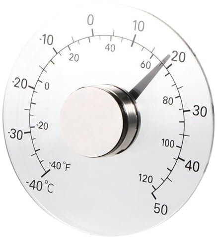 Thermomètre à fenêtre Thermomètre extérieur Thermomètre de 4,2 pouces sur thermomètre Transparent étanche d'auto-adhésif Thermomètre Thermomètre à la serre extérieure facile à lire