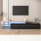 Yolasoly TV Schrank,TV Board mit LED-Beleuchtung und hochglänzendes,Glasböden,TV Lowboard mit 3 Schubladen,TV-Regal für Wohnzimmer,Esszimmer und Schlafzimmer,200x39x42cm,Schwarz