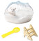 ZYETGH Hamster Sandbad, Hamster Badezimmer mit Leiter und Schaufel Hamster Toilette Transparent Sandbad Badewanne für Hamster Meerschweinchen Mäuse Gerbils (L 16 * 11 * 11CM)