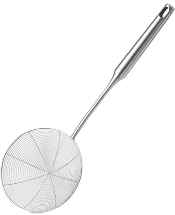 Spinnensiebs-Skimmerlöffel, feinem Mesh -Sieb-Lebensmittelsieb, Küchenköpfe Drahtlöffel Löffel mit Griff, langlebig, leicht zu reinigen, 41,5 x 15 cm zum Braten von Lebensmitteln kochen