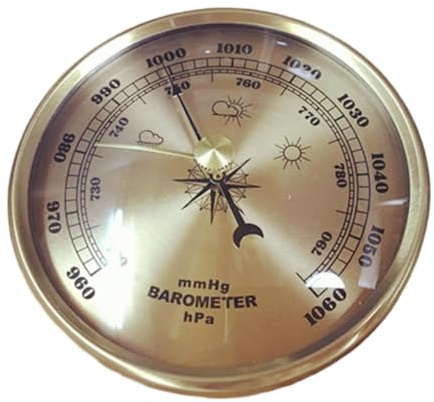 Baoblaze Barometro, manometro barometrico, quadrante Rotondo, barometro aneroide Portatile Incorporato, manometro della Pressione dell'Aria per la Nautica