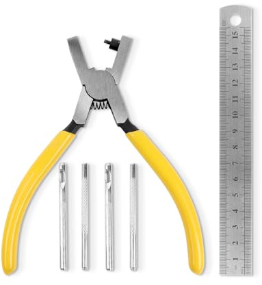 Bettinay 6 Pcs Belt Hole Puncher for Leather Set, Leather Punch Tool for Leathercraft Belts Canvas
