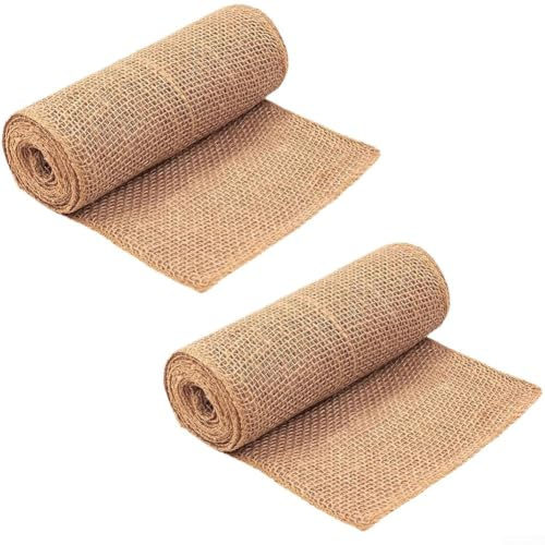 Lot de 2 rouleaux de protection d'arbre en toile de jute pour protéger les plantes des intempéries hivernales et des rongeurs (30 x 240 cm)