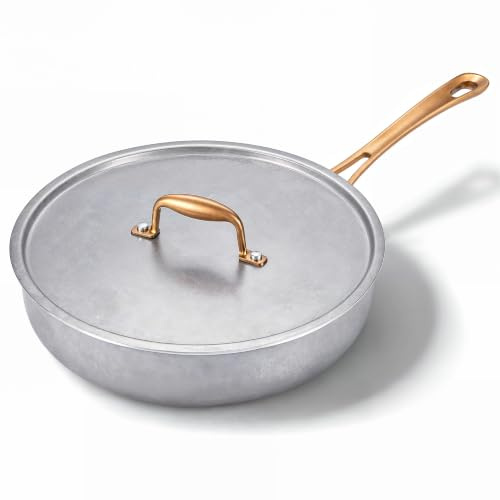 KOKHUB 4.5QT/11 Vintage Saute Pan with Lid, Tri-Ply Stainless Steel