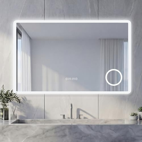 NeoArt Espejo baño con luz Frontal LED antivaho función Memoria 100x60 cm