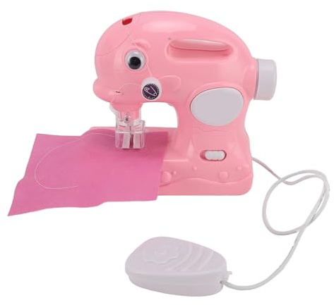 Generic Machine à Coudre pour Enfants, Jouet électrique Compact et Portable, Rechargeable par USB, pour Enfants Créatifs, en Plastique, 6,10x3,15 Pouces (Pink)