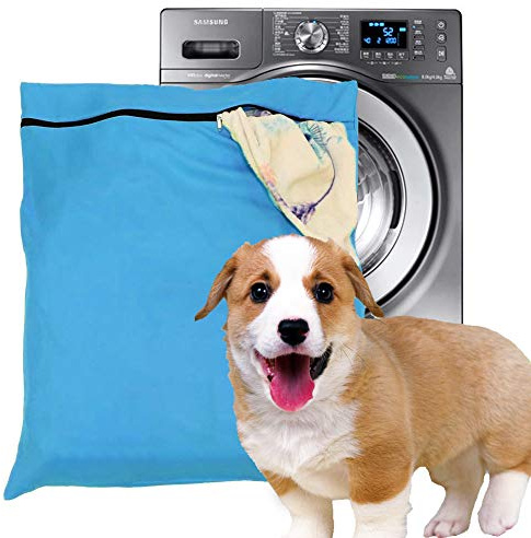 Borsa per biancheria di animali domestici, con filtro blu per il pelo degli animali domestici, per lavatrice, con cerniera YKK, per asciugamani e cucce degli animali
