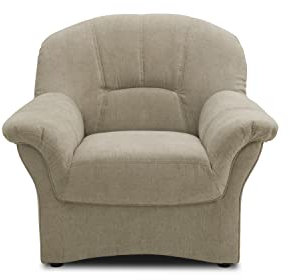 DOMO. collection Polstersessel Bahia FK, Sessel mit Federkernpolsterung, Federkernsessel in klassischem Design, Einzelsessel 102 x 57 x 91 cm (BxTxH), beige-grau