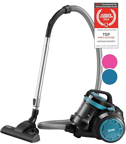 TZS First Austria Beutelloser Staubsauger | 800W HEPA Filter für Allergiker | 4,8m Kabellänge | für Hart- und Teppichböden| 2L | Petrol/schwarz