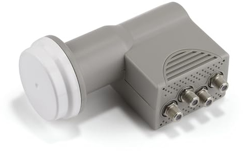 TELE System LNB Quatro, convertisseur 4 Sorties avec polarités séparées (H-V/H-V) - LTE Stop - Low Noise Block-Converter TS410F. Protection Contre Les intempéries.
