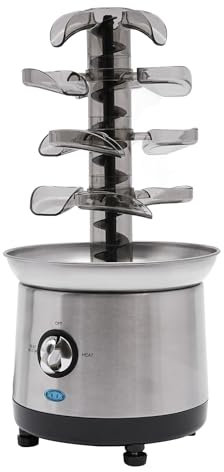 Loobiiny Macchina Fontana di cioccolato elettrica,4 piani Fontana di cioccolato in acciaio inox per feste di famiglia,Fonduta di cioccolato