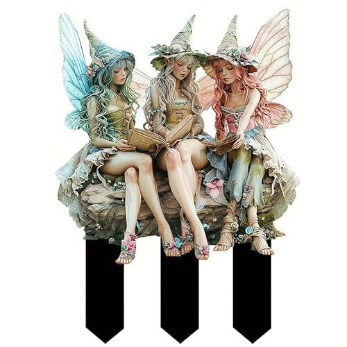 hqclothingbox Decoración de Estaca de Jardín en Acrílico, Ideal para Escenas Temáticas de Duendes y Colibríes al Aire Libre