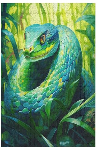 Puzzles 1000 Pièces Adultes, Puzzle De Jeu, Serpent Planche De Bois, Excellent Cadeau pour Enfants 78×53cm