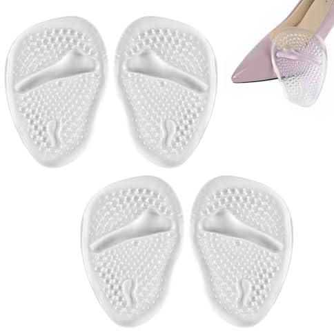 4PCS High Heels Gel Cushion Pads, Metatarsal Insoles for Foot Pain Relief | Reusable Non-Slip Gel Foot Pads for Blisters & Calluses Prevention, Insoles for Women Fit Heels/Sandals/Boots