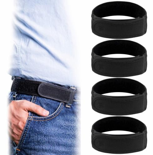 Kemay No Buckle Belts for Men and Women, Invisible Elastic Stretch Belt, Adjustable Buckle Free Waist Belt for Jeans Pants Trousers, Comfortable Side Belt