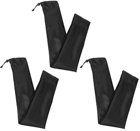 DOITOOL 3 Piezas Bolsa de Almacenamiento Resistente al Agua y Ligera, de Tela Oxford Negro Gran Capacidad para Varillas de Tienda de Campaña para Eventos al Aire Libre