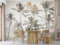 SILK ROAD EU Papier Peint Soie Panoramique Tropicales Cocotier, Format personnalisé, 3D Poster Geant Mural, Dessiné À La Main Moderne De Plantes, pour Salon Chambre restaurant Décoration Murale