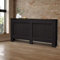 ECD Germany Heizkörperverkleidung mit Wabenmuster 152x19x82 cm Schwarz MDF lackiert für Schlafzimmer Wohnzimmer Heizungsverkleidung Heizkörperabdeckung Heizungsabdeckung Heizung Heizkörper Abdeckung
