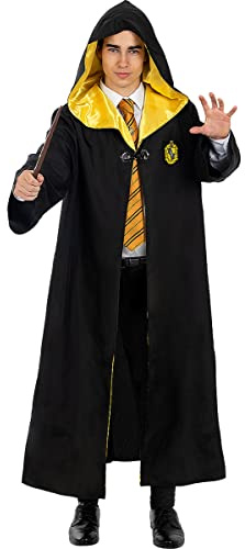 Funidelia Disfraz Oficial Hufflepuff Harry Potter para hombre y mujer, Incluye: Túnica con parche impreso, Talla S - Traje para adultos para fiestas, Carnaval y Halloween