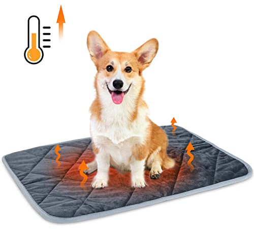 Nobleza Selbstheizende Decke für Katzen & Hunde, Haustiere Wärmematte, Waschbare Welpen Thermodecke, Selbstwärmende Winter Wärme Hundematte, Hund rutschfest Wärmedecke, Größe L 70x48cm