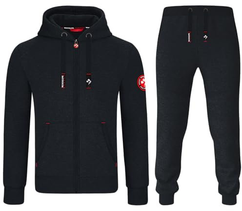 MOOSELINE Herren Jogginganzug Trainingsanzug Sportanzug (S, Schwarz)