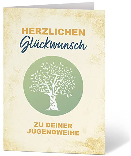 Einladungskarten Manufaktur Hamburg XXL Glückwunschkarte A4 zur Jugendweihe - große Karte mit Umschlag Jugendfeier Grußkarte für Jungen und Mädchen Motiv 1