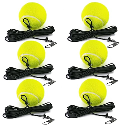 CHEGIF Tennis Training Ball with String, 6-pack Tennis Trainer Balls Self Practice Trainer Tool