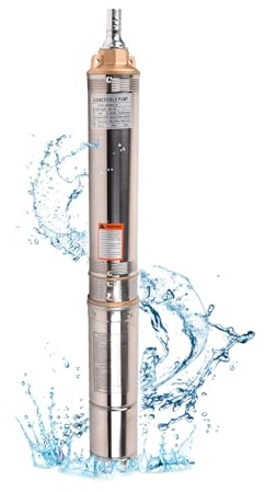 LCyindu 1HP Deep Well Submersible Pump,220V/60Hz,33GPM,207FT Head,Stainless Steel with 9.8ft Cord,4 Stainless Steel Water Pumps,Deep Well Water Pump for Farmland Irrigation,Factories and Home Use