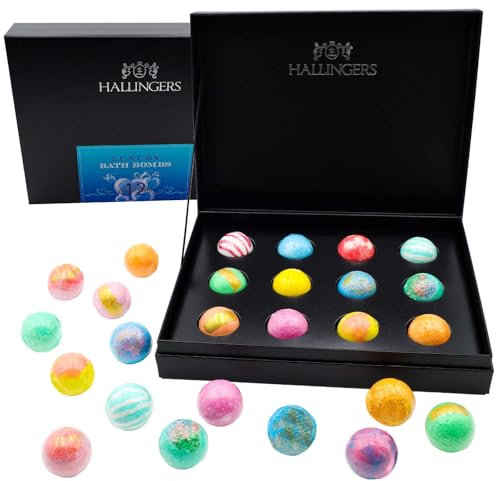 Hallingers Luxury Bath Bombs - Blue - 12er Badebomben-Geschenk-Set mit zwölf Bathbombs (Set) - Geschenkideen Weihnachten & Geschenke Adventskalender | Glückwunsch Glückwünsche Neues Zuhause