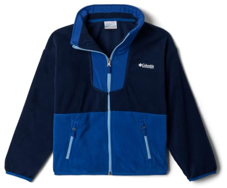 Columbia Youth Unisex Sequoia Grove Full Zip Fleece, Full Zip Fleece Jacket, Collegiate Navy/Mountain Blue, L